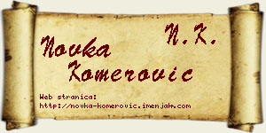 Novka Komerović vizit kartica